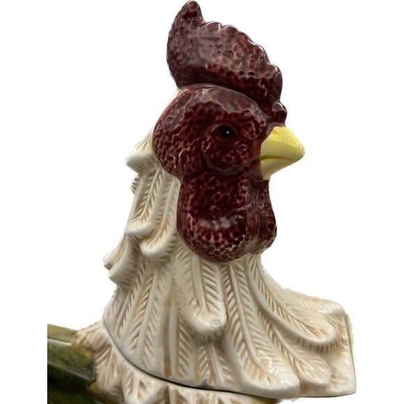 Vintage Jay Imports Rooster Teapot Hand Painted Farmhouse Kitchen Country Decor - Picture 2 of 9